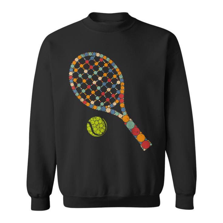 Retro Tennis Player & Ball With Polka Dots Happy Dot Day Boy Sweatshirt