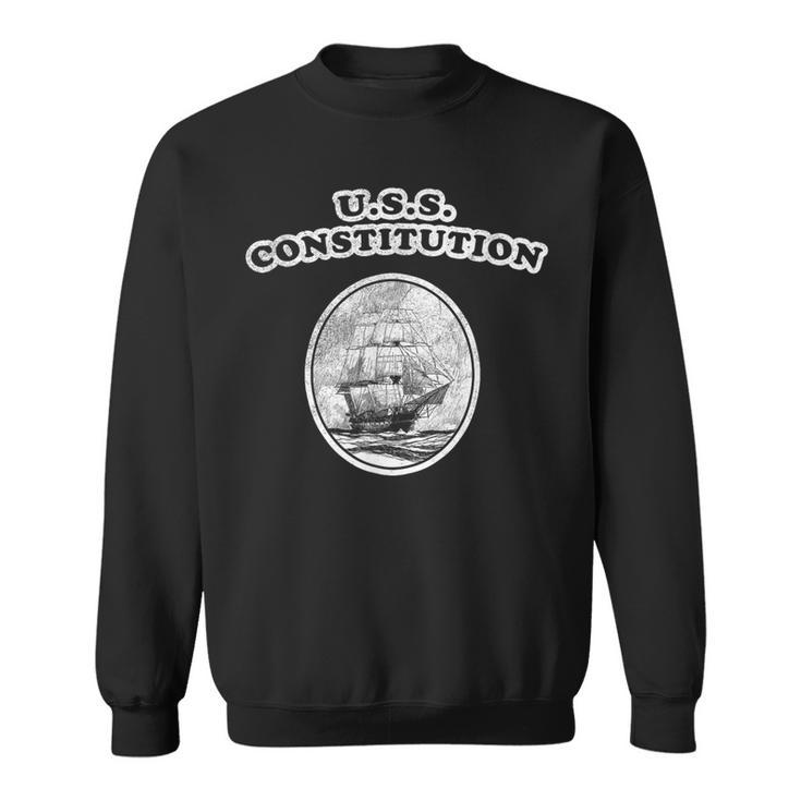 Retro Uss Constitution By Turbo Volcano Sweatshirt