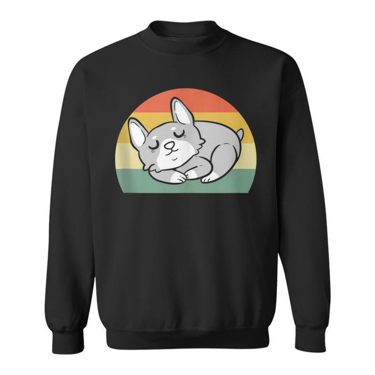 Retro Vintage Dog Corgi Sleeping  Sweatshirt