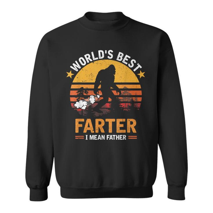 Retro Worlds Best Farter I Mean Father Bigfoot Fathers Day  Sweatshirt