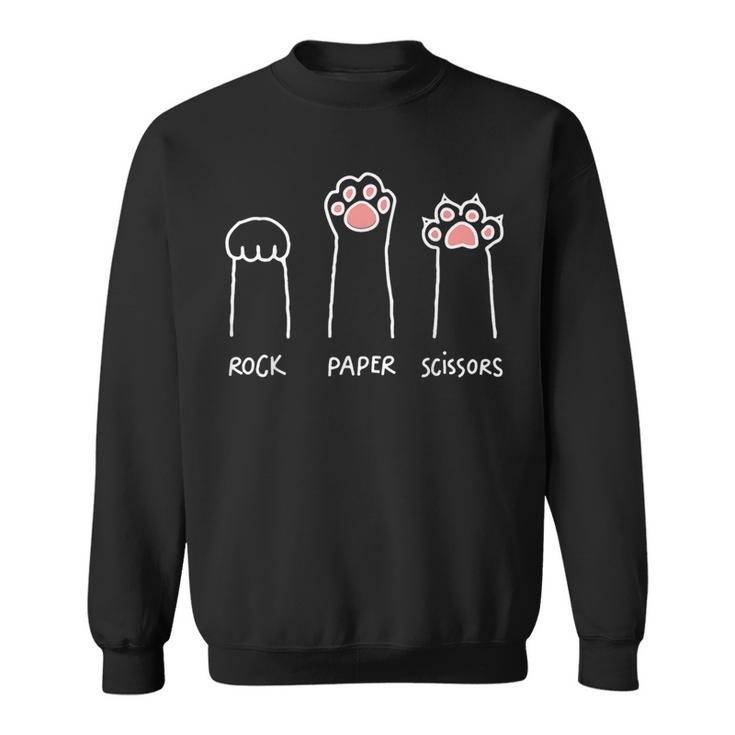 Rock Paper Scissors Cat Paws Cute Paw Kitten Paw Funny Cat  Sweatshirt