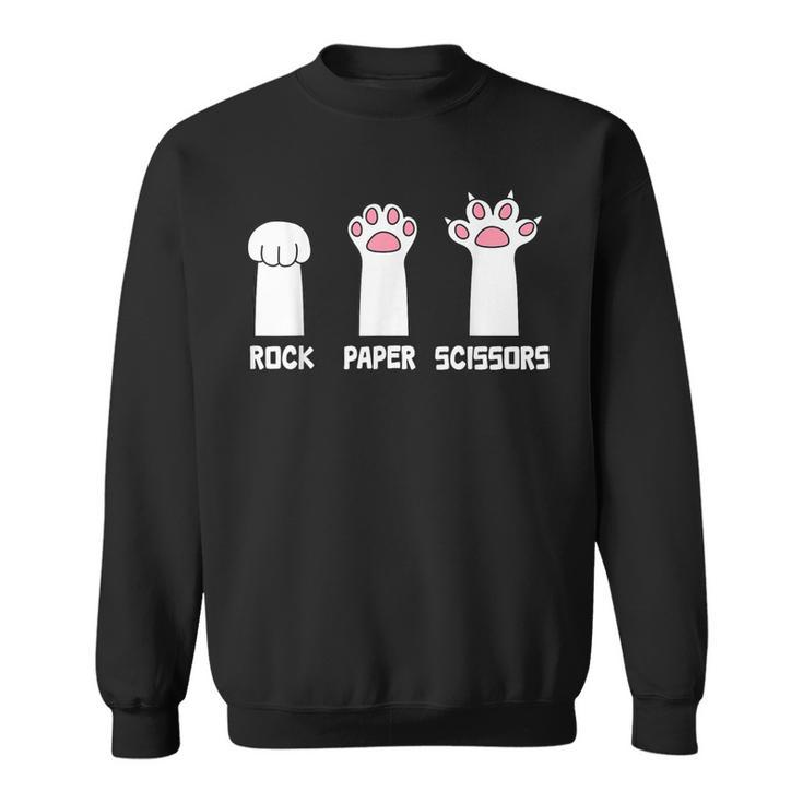 Rock Paper Scissors Cat Paws Game Cute Paw Cat Sweatshirt