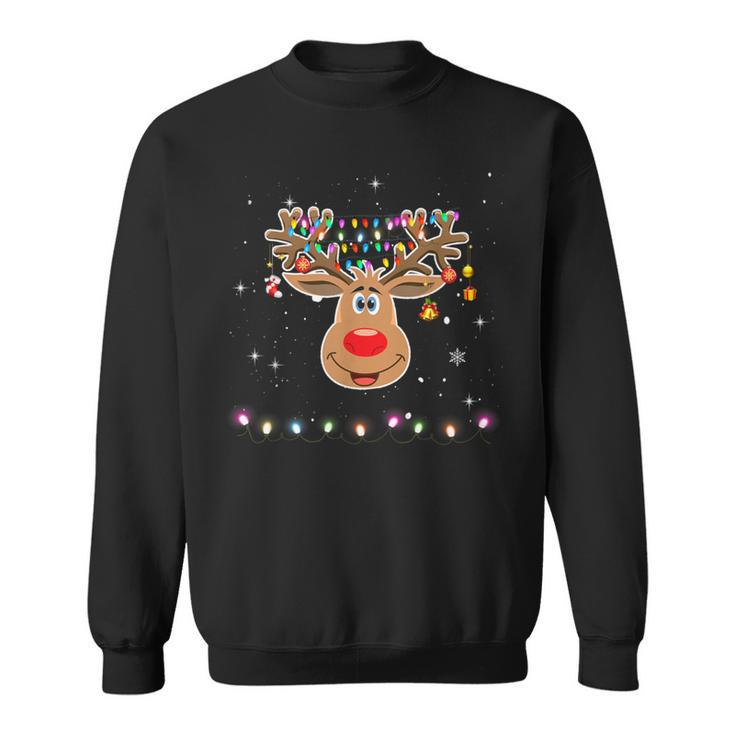 Rudolph Red Nose Reindeer Snow-Snowflakes Sweatshirt