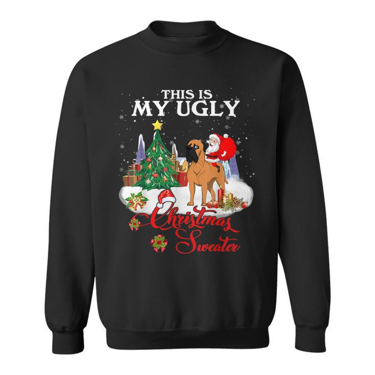 Santa Riding Bullmastiff This Is My Ugly Christmas Sweater Sweatshirt