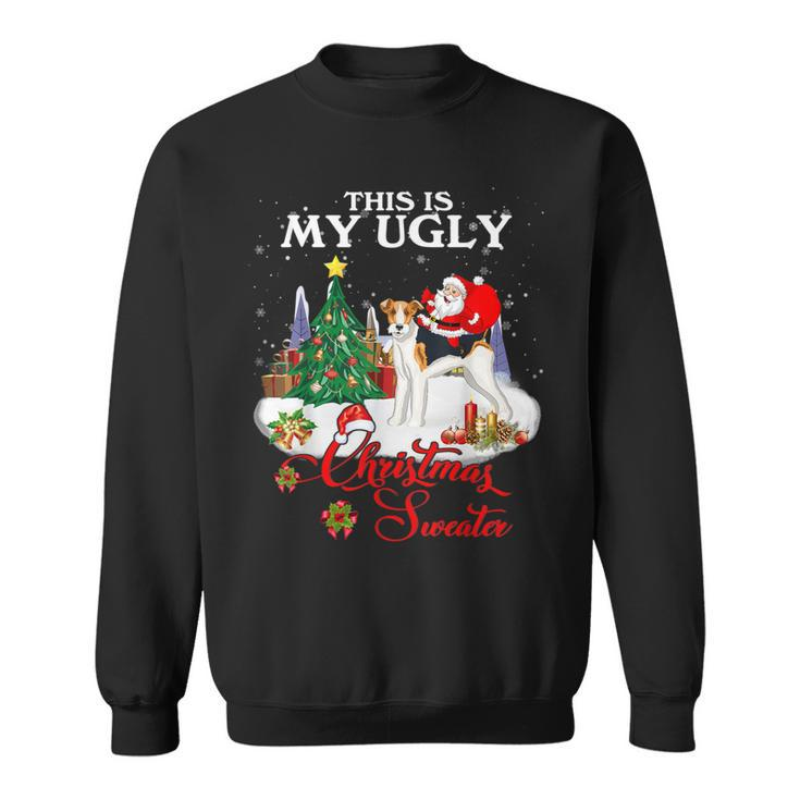 Santa Riding Fox Terrier This Is My Ugly Christmas Sweater Sweatshirt