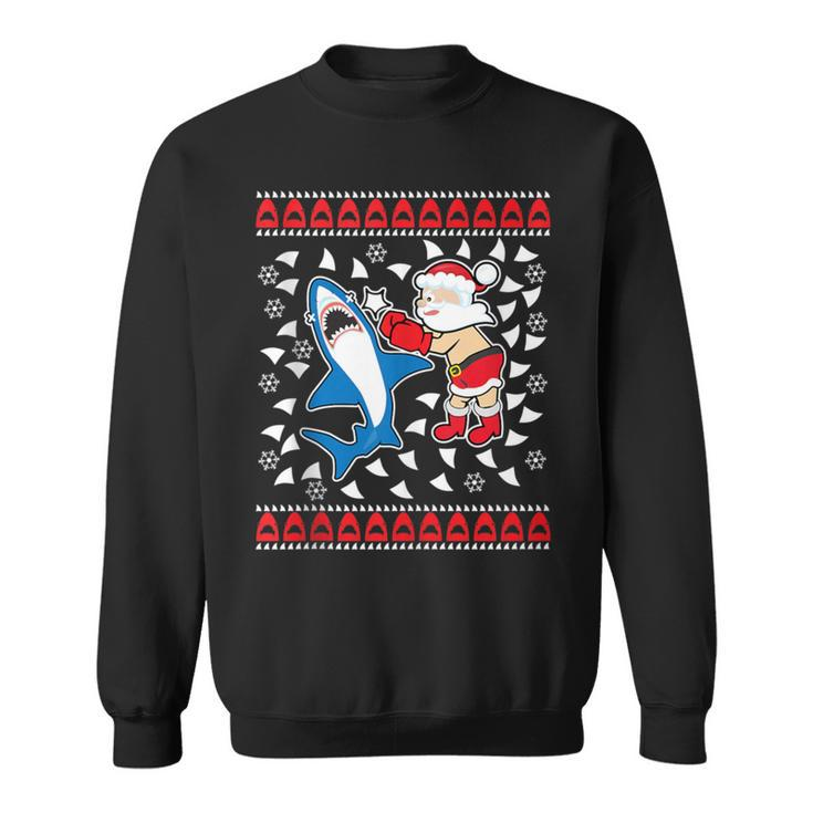 Santa Vs Shark Ugly Christmas Sweater Sweatshirt