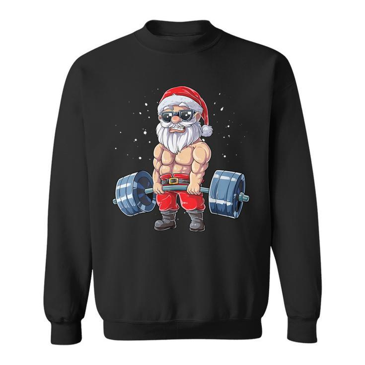 Santa Weightlifting Christmas Fitness Gym Deadlift Xmas Sweatshirt