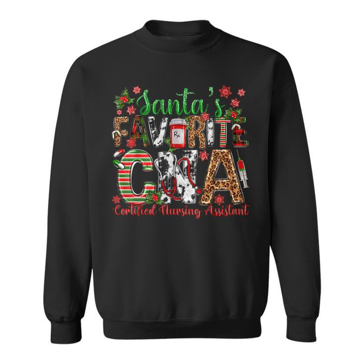 Santa's Favorite Cna Certified Nursing Assistant Christmas Sweatshirt