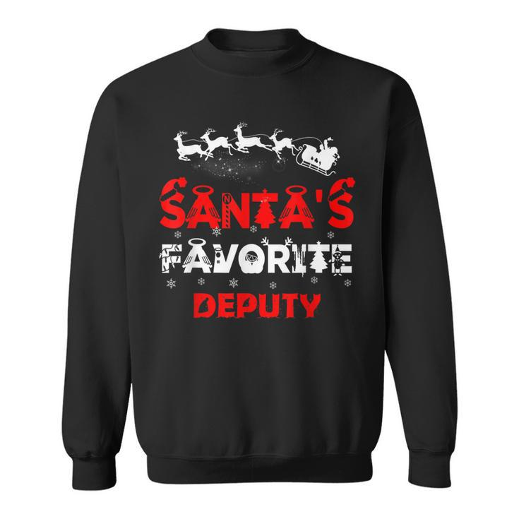 Santas Favorite Deputy Funny Job Xmas Gifts  Sweatshirt