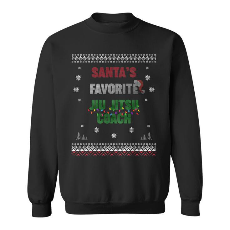 Santa's Favorite Jiu Jitsu Coach Ugly Sweater Christmas Sweatshirt