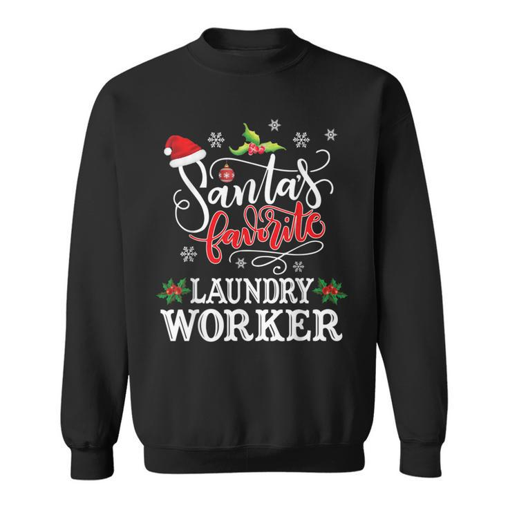 Santa's Favorite Laundry Worker Christmas Party Xmas Sweatshirt