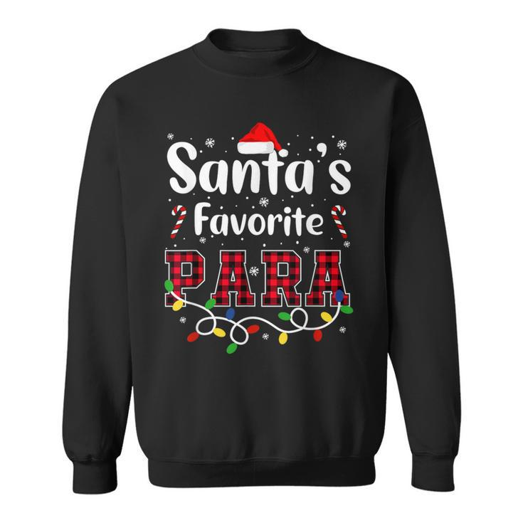 Santa's Favorite Para Christmas Paraprofessional Santa Hat Sweatshirt