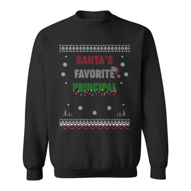 Santa's Favorite Principal Ugly Sweater Christmas Sweatshirt