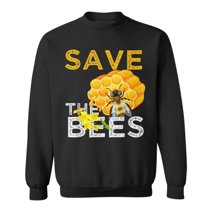 Savethe Bees Keeper Climatechange Flowers And Bees Themes Sweatshirt