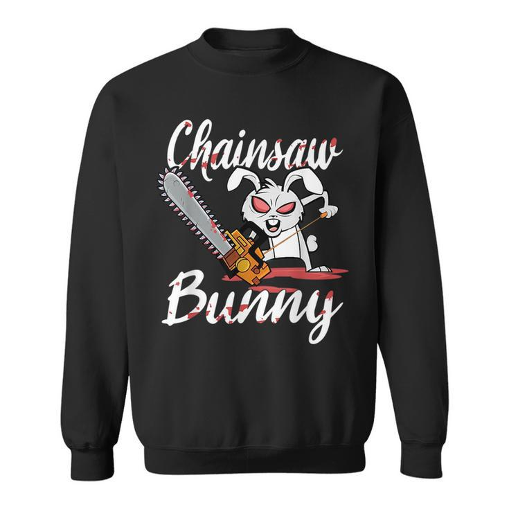 Scary Chainsaw Bunny Halloween Horror Movie Fan Nightmare  Sweatshirt