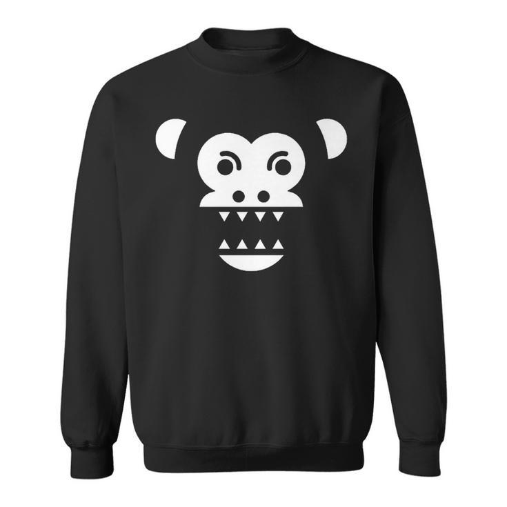 Scary Creepy Angry Monkey Gorilla Face For Trick And Treat   Sweatshirt