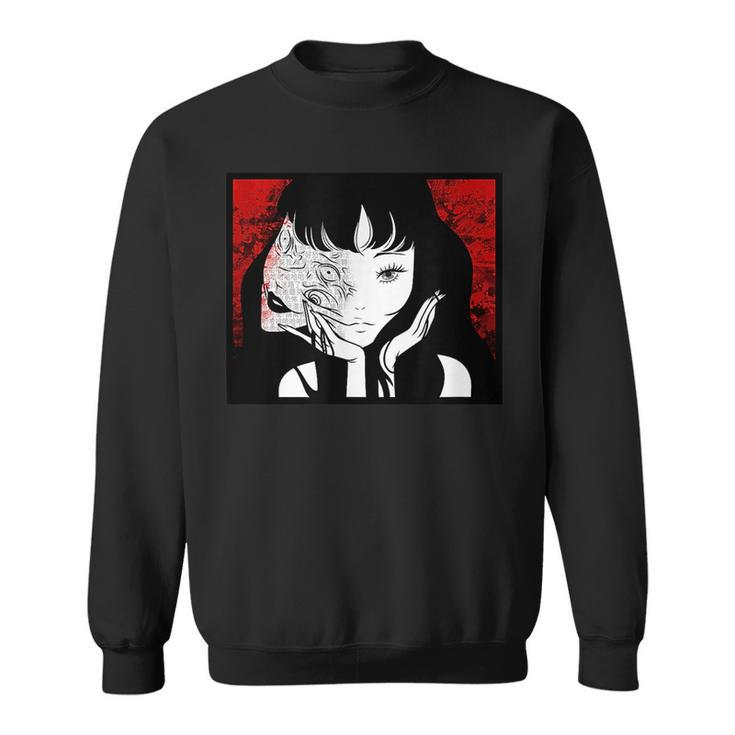 Scary Girl Anime Style Horror Mangaka  Sweatshirt
