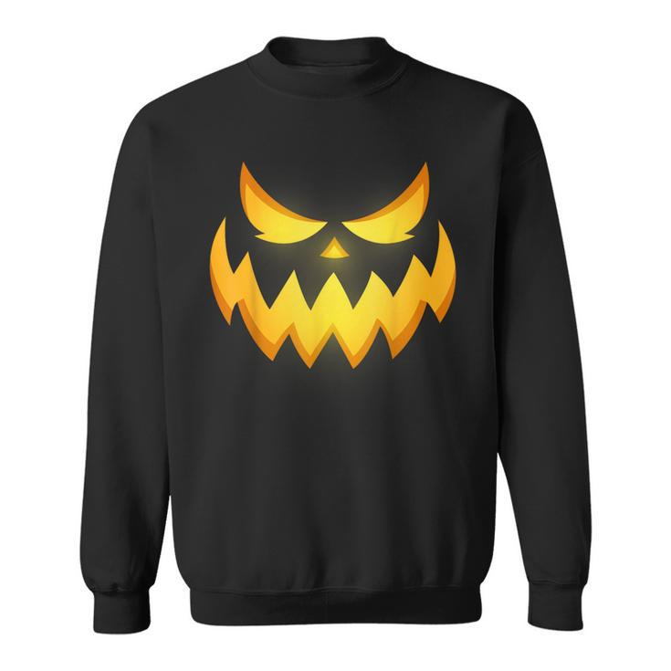 Scary Spooky Jack O Lantern Face Pumpkin Halloween Boys Sweatshirt