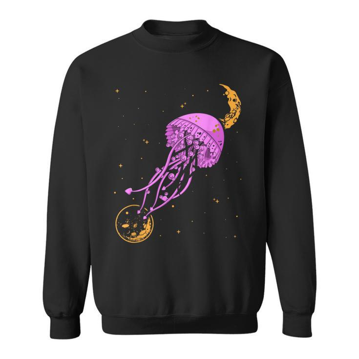 Sea Creature Ocean Animals Moon Space Jellyfish Sweatshirt