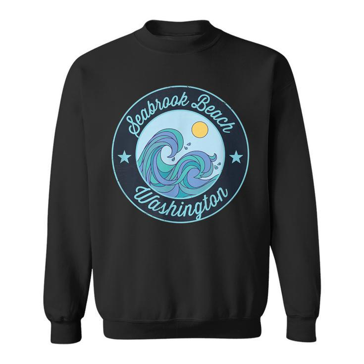Seabrook Beach Wa Washington Souvenir Nautical Surfer Graphi Sweatshirt