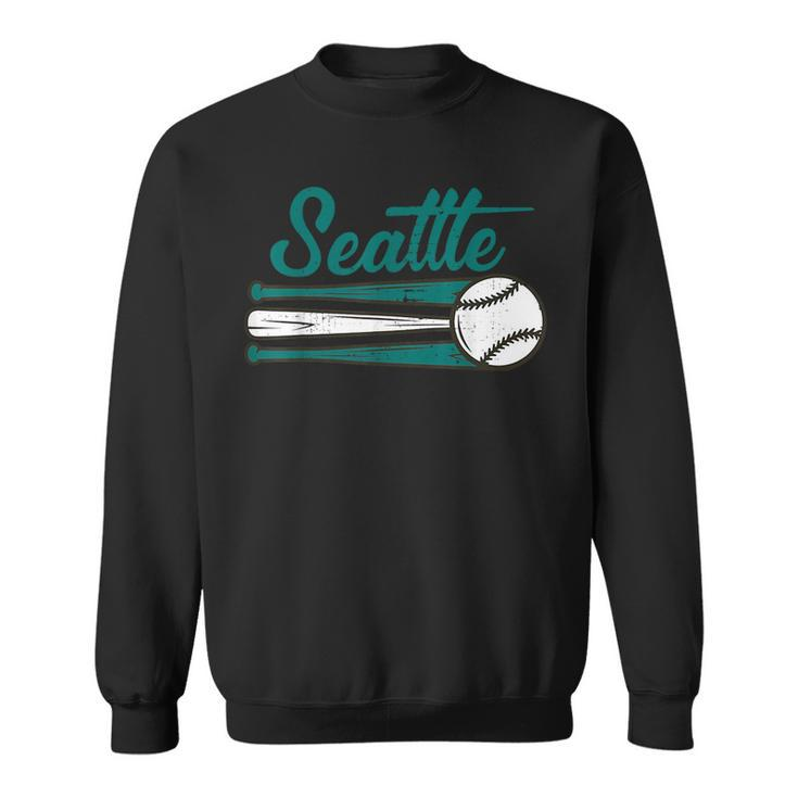Seattle Baseball Vintage Distressed  Met At Gameday  Sweatshirt