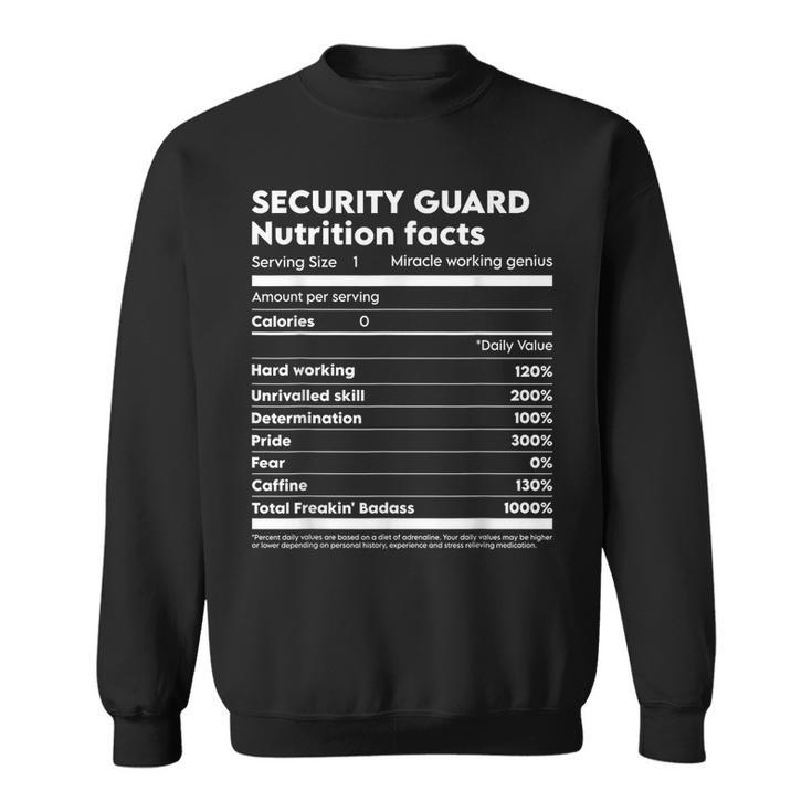 Security Guard Nutrition Facts  Sweatshirt