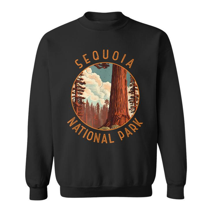 Sequoia National Park Illustration Distressed Circle Sweatshirt