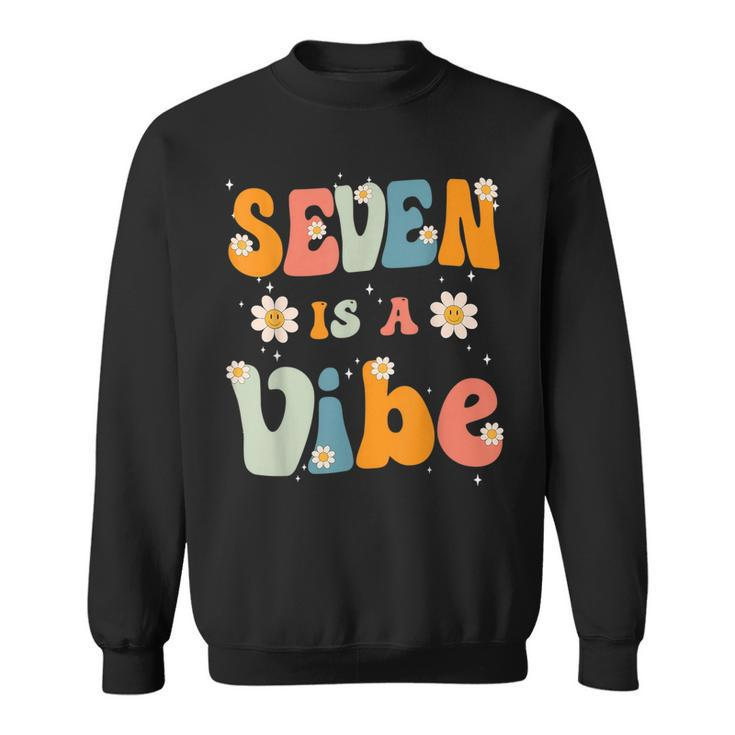 Seven Is A Vibe 7Th Birthday Party 7 Seven Year Old Kids  Sweatshirt
