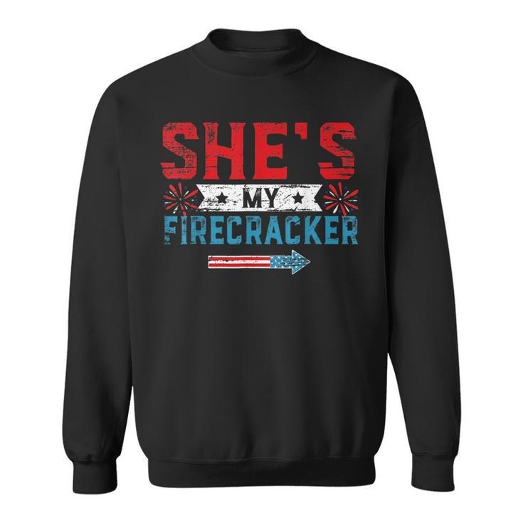 Shes My Firecracker His And Hers 4Th July Matching Couples Sweatshirt