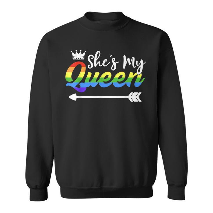 Shes My Queen Gay Girlfriend Outfit Matching Lesbian Couple  Sweatshirt