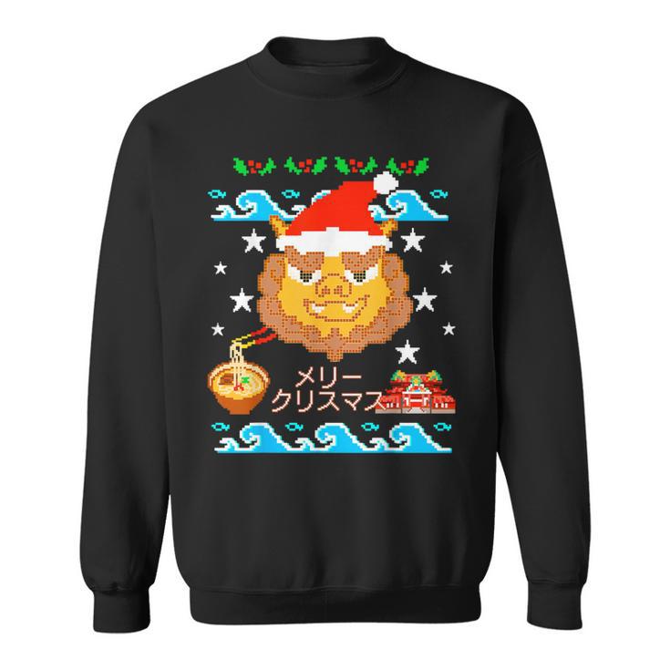 Shisa Dogs Ugly Christmas Sweater Okinawa Japan Party Sweatshirt