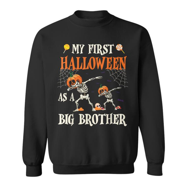 Skeleton Dabbin Together My First Halloween As A Big Brother Sweatshirt