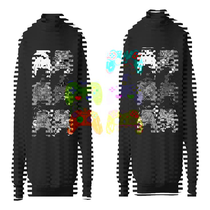 Skeleton Zombie Gaming Controllers Halloween For Gamer Boys Sweatshirt