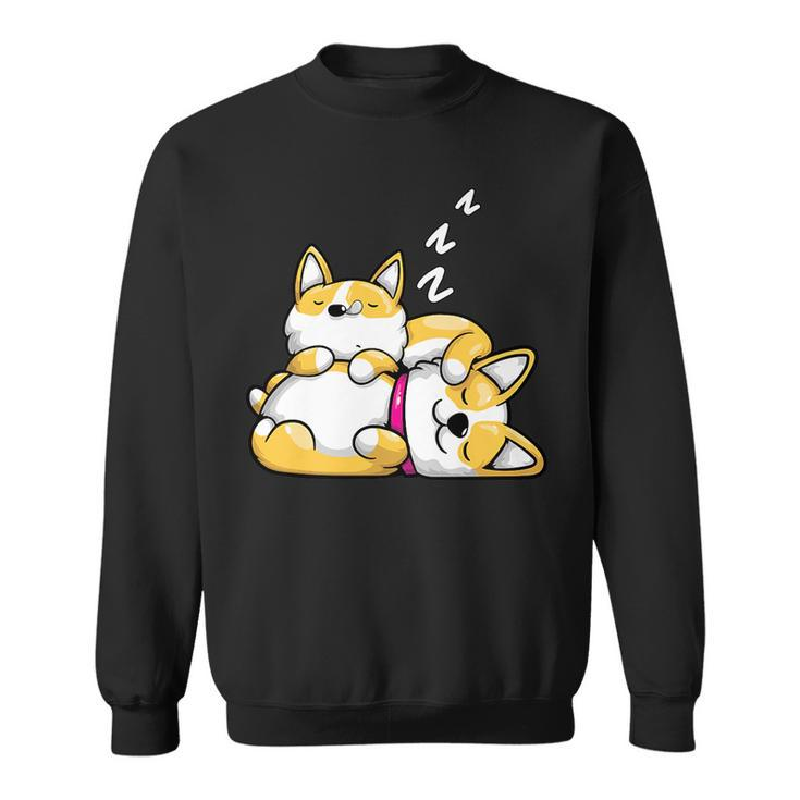 Sleeping Corgis Cute Corgi Couple   Sweatshirt
