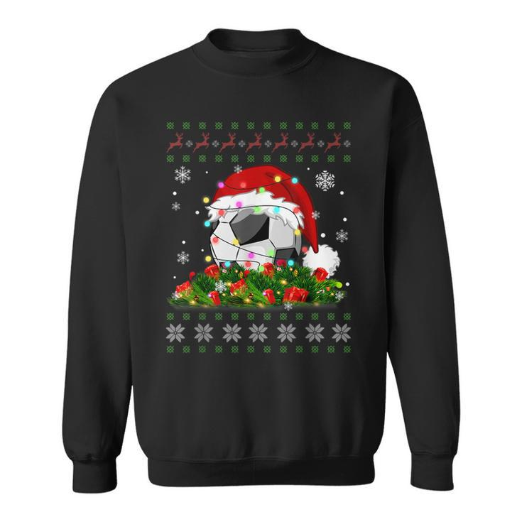 Soccer Ugly Sweater Christmas Pajama Lights Sport Lover Sweatshirt