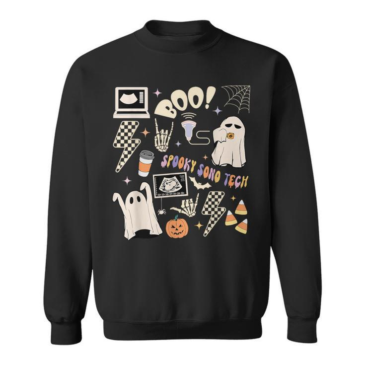 Spooky Sono Tech Ultrasound Tech Halloween Ghost Boo Sweatshirt