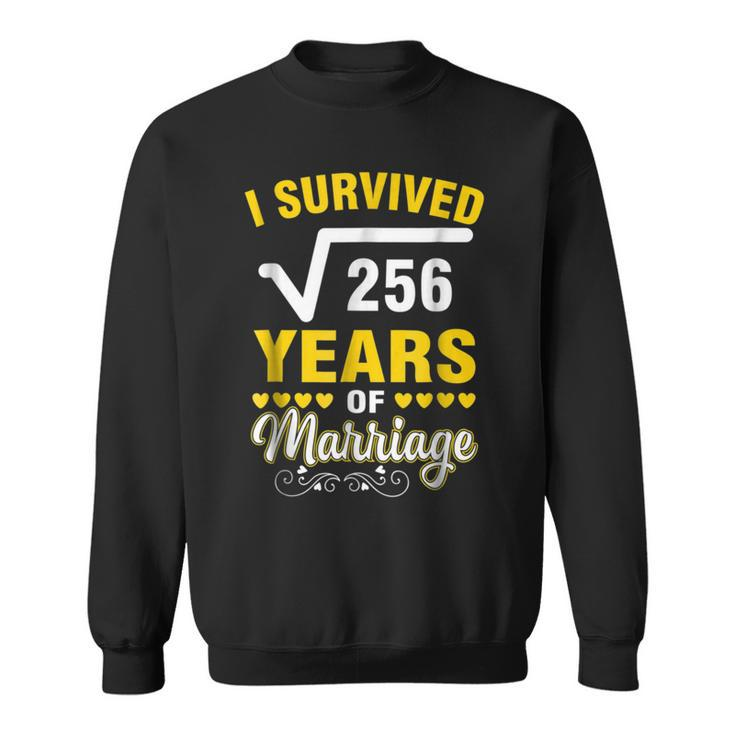 Square Root Of 256 16 Years Wedding Anniversary Sweatshirt