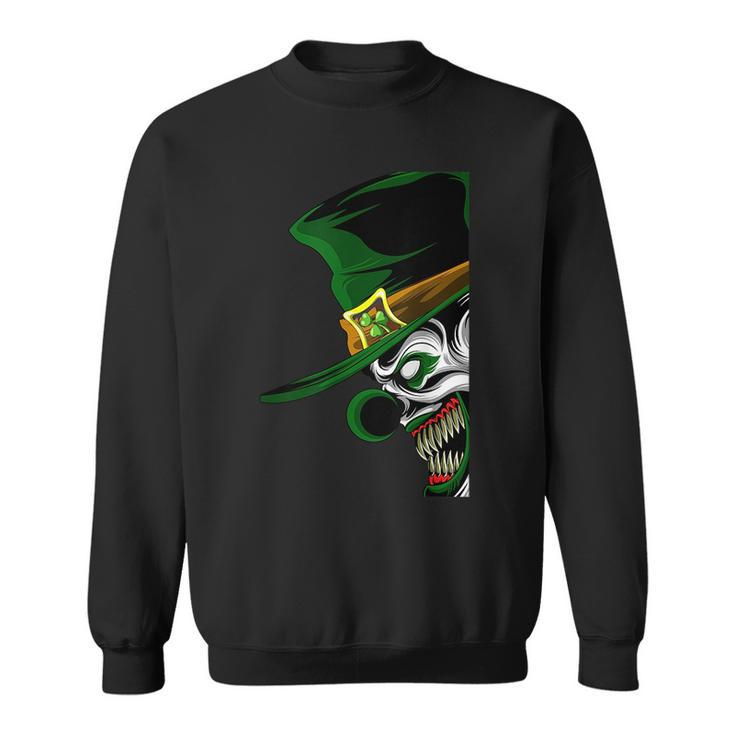 St Patricks Evil Clown Leprechaun For Horror Movie Fans  Sweatshirt