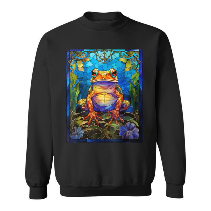 Stained Glass Style African Bullfrog Sweatshirt