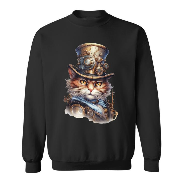 Steampunk The Commander Cat Victorian Sweatshirt