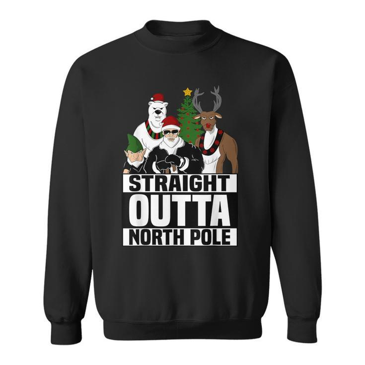 Straight Outta North Pole Christmas Pajama Sweatshirt