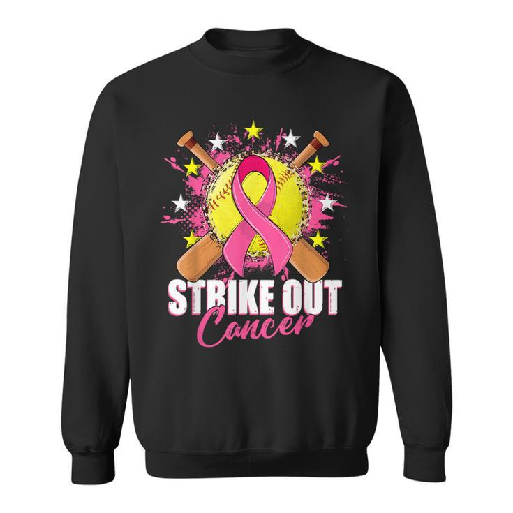 Strike Out Breast Cancer Awareness Month Softball Fight Pink Sweatshirt