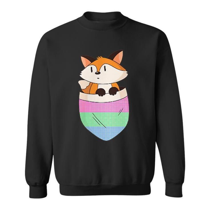 Subtle Pocket Fox Poly Pride Month Polysexual Flag Lgbt  Sweatshirt