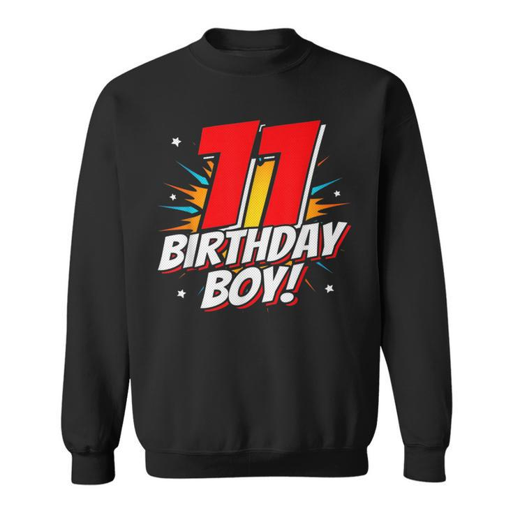 Superhero Birthday Boy Party 11 Year Old 11Th Birthday Sweatshirt