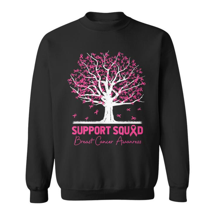 Support Squad Breast Cancer Awareness Fall Tree Pink Ribbon Breast Cancer Awareness Funny Gifts Sweatshirt