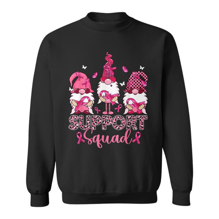 Support Squad Gnome Pink Warrior Breast Cancer Awareness  Breast Cancer Awareness Funny Gifts Sweatshirt