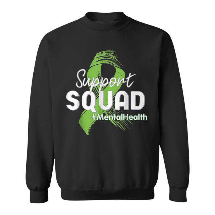 Support Squad Mental Health Awareness Lime Green Ribbon Long Sleeve T Shirt Seseable UK