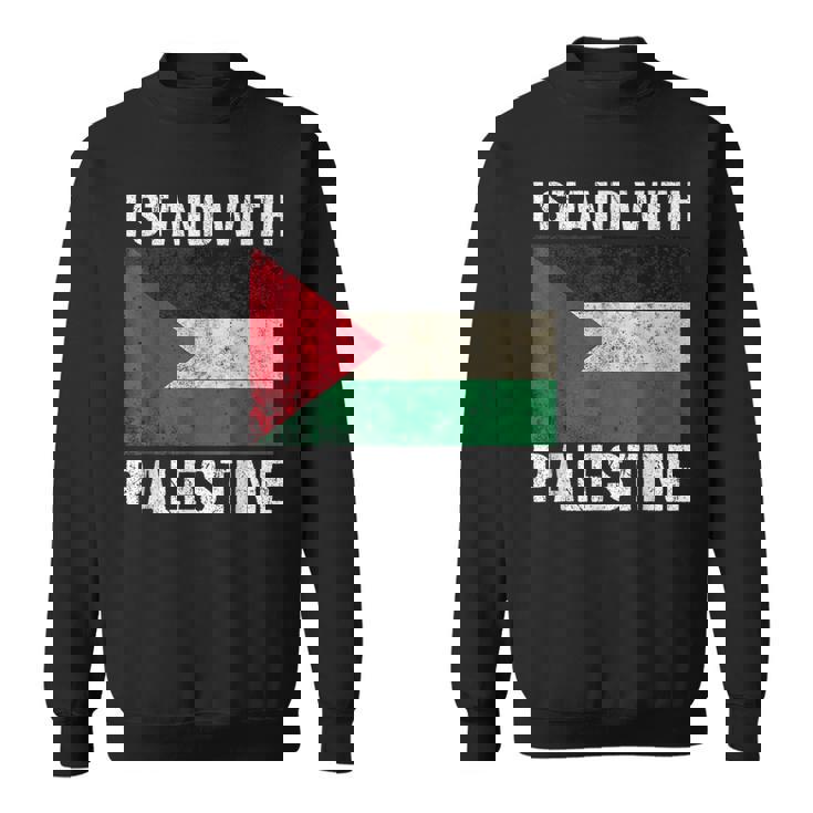Support I Stand With Palestine Free Palestine Flag Arabic Sweatshirt