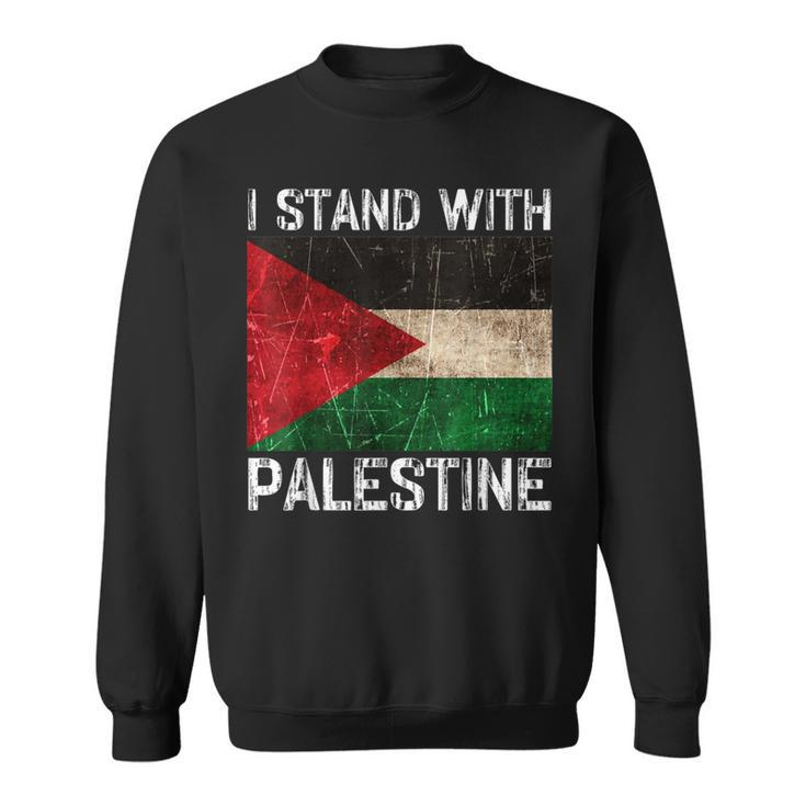 Support I Stand With Palestine Free Palestine Flag Arabic Sweatshirt
