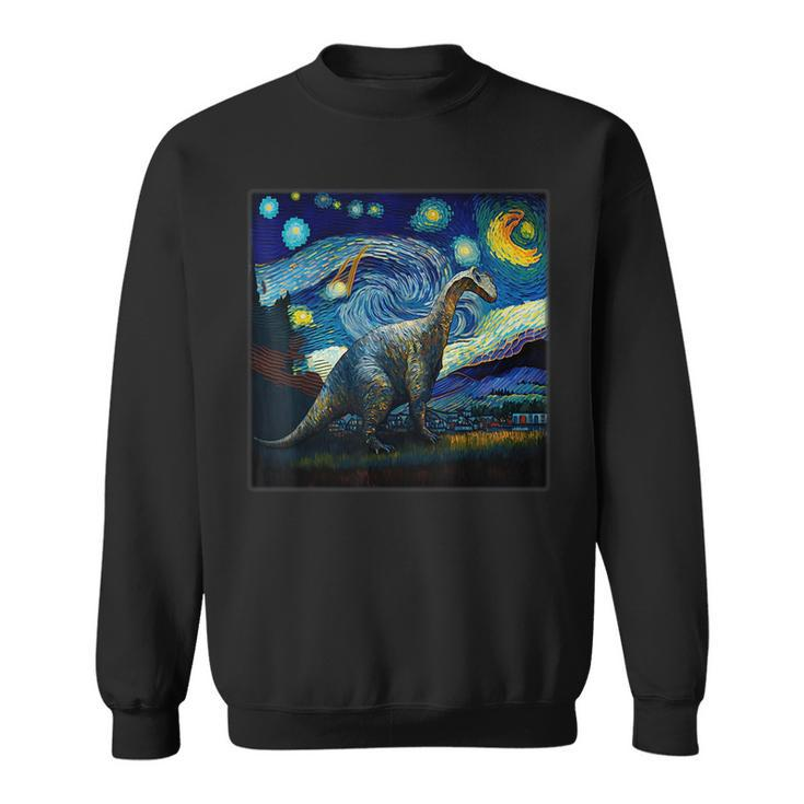 Surrealism Starry Night Edmontosaurus  Sweatshirt